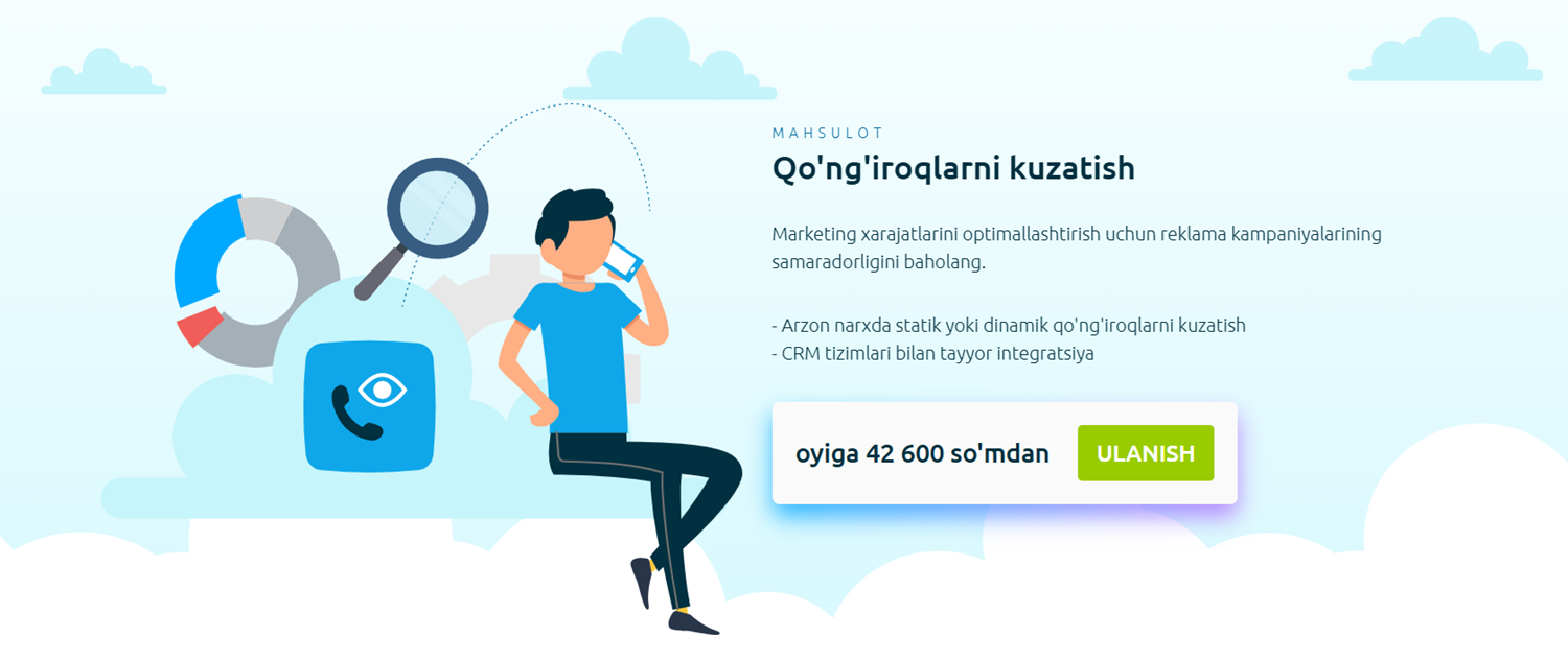 Call-tracking tizimining narxi